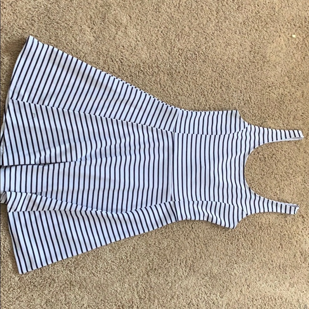 Blue and White Striped Dress